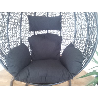 Replacement Cushion set for Swing Egg Pod Wicker Chair Black